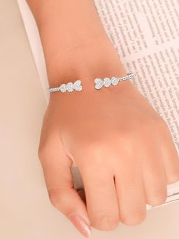 Silberry - 925 Sterling Silver Triple Love Kada for Womens & Girls