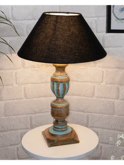 Homesake - Blue French Trophy Table Lamp Black Shade