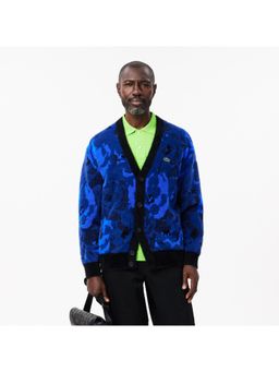 Lacoste - Relaxed Fit Intarsia Jacquard Cardigan