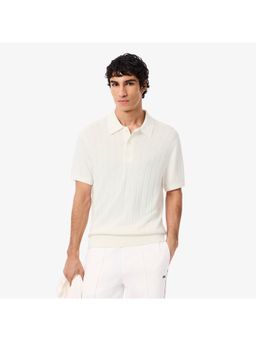 Lacoste - Fluid Ribbed Knit Polo Collar Sweater