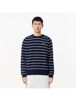 Lacoste - Cotton Crew Neck Striped Sweater