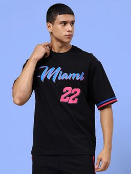 WEARDUDS - Men Black Cotton Graphic Oversized T-shirt