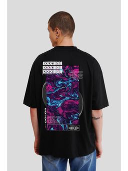 UNDERRATED CLUB - Men Black Cotton Printed Oversized T-Shirt