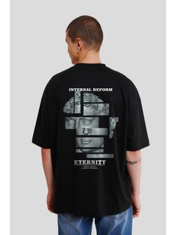 UNDERRATED CLUB - Men Black Cotton Graphic Oversized T-Shirt