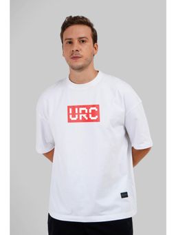 UNDERRATED CLUB - Men White Cotton Typography Oversized T-Shirt