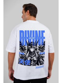 UNDERRATED CLUB - Men White Cotton Graphic Oversized T-Shirt