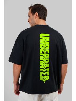 UNDERRATED CLUB - Men Black Cotton Typography Oversized T-Shirt