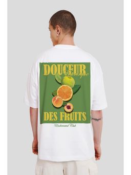 UNDERRATED CLUB - Men White Cotton Printed Oversized T-Shirt