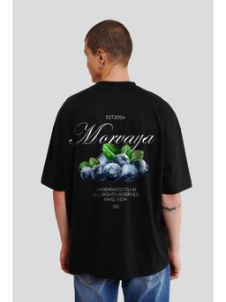 UNDERRATED CLUB - Men Black Cotton Printed Oversized T-Shirt