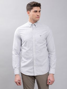 GANT - Men White Striped Regular Shirt