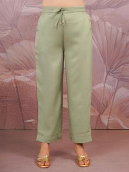 ARAMYA - Women Olive Polyester Solid Pant