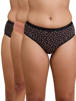 Nykd by Nykaa - Mid Rise Cotton Hipster Panty with Outer Elastic-NYP391-Multicolor-P03-Colors & Print May Vary