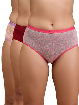 Nykd by Nykaa - High Rise Cotton Full Brief Panty with Outer Elastic-NYP392-Multicolor-P03-Colors & Print May Vary