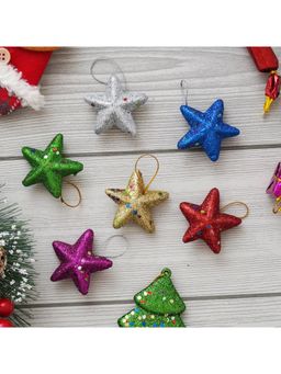 eCraftIndia - Multi-Color Glittering Xmas Stars for Decorating Christmas Tree