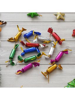 eCraftIndia - Multi-Color Set of 12 Small Chocolates/Toffee/Candy Christmas Tree Hanging Ornaments