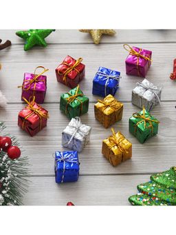 eCraftIndia - Set of 12 Multi-Color Gift Boxes Christmas Tree Hanging Ornaments