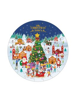 eCraftIndia - Multi-Color Wooden Merry Christmas Town Jigsaw Puzzle for Kids