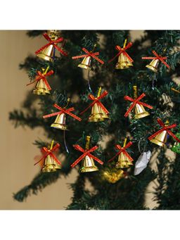 eCraftIndia - Christmas Golden Jingle Bells with Red Ribbon