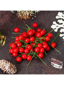 eCraftIndia - Artificial Holi Berries Fruit for Christmas Tree Decoration (Pack of 100)