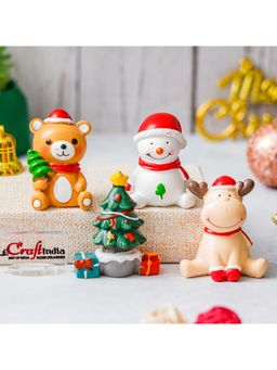 eCraftIndia - Resin Snowman Reindeer Teddy Bear Animal Figurines Toys Christmas Gifts