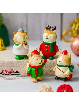 eCraftIndia - Christmas Animal Figurines Toys (Set of 4 )