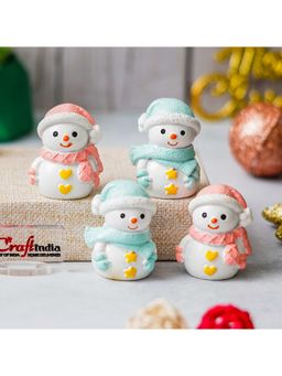 eCraftIndia - Resin Snowman Statue Figurines Toys Showpieces (Set of 4)