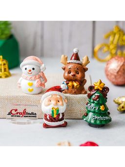eCraftIndia - Resin Snowman Reindeer Santa Claus Christmas Tree Animal Figurines Toys
