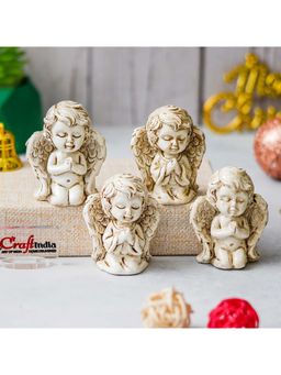 eCraftIndia - Set of 4 Resin Baby Angel Statues for Home Decor