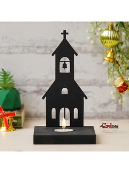eCraftIndia - Wooden Merry Christmas Charming Church Decorative Tealight Candle Holder