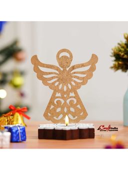 eCraftIndia - Golden Wooden Fairy Showpiece Decorative Tea Light Candle Holders