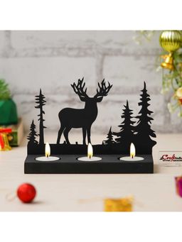 eCraftIndia - Wooden Reindeer Christmas Tree Decorative Tealight Candle Holders
