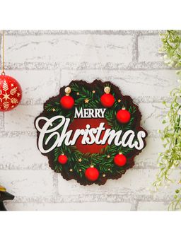 eCraftIndia - Wooden Decorative Christmas Wreath for Door