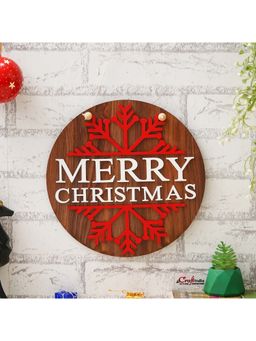 eCraftIndia - Wooden Snowflake Decorative Merry Christmas Wall Hanging Ornaments Props