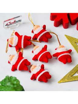 eCraftIndia - Small Santa Claus Christmas Tree Hanging Ornaments (Pack of 6)