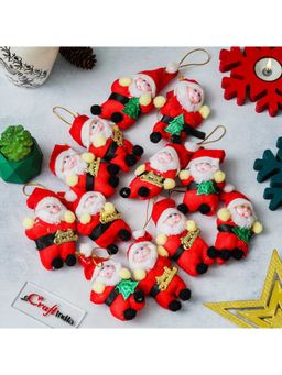 eCraftIndia - Small Santa Claus Christmas Tree Hanging Ornaments (Pack of 12)