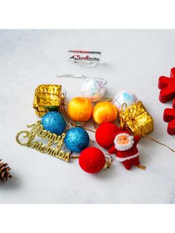 eCraftIndia - Santa Claus Merry Christmas Cutout Gifts Balls Christmas Decor (Pack of 12)