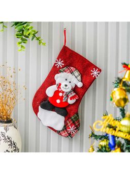 eCraftIndia - Merry Christmas Stocking Snowman Design Christmas Socks Decoration