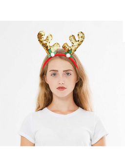 eCraftIndia - Christmas Headband Glitter Reindeer Antlers Design Christmas Hair Band