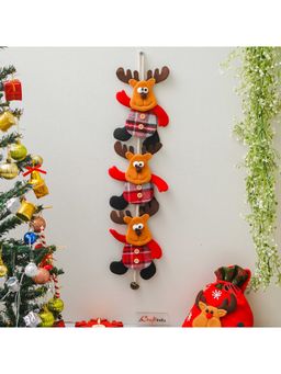 eCraftIndia - Reindeer Climbing on Rope Merry Christmas Wall Hanging Ornament Props
