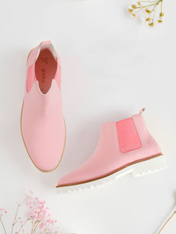 Yoho - Pink Comfortable & Casual Chelsea Boots for Women