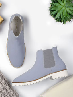Yoho - Blue Comfortable & Casual Chelsea Boots for Women