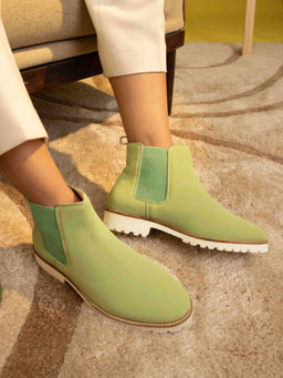 Yoho - Green Comfortable & Casual Chelsea Boots for Women