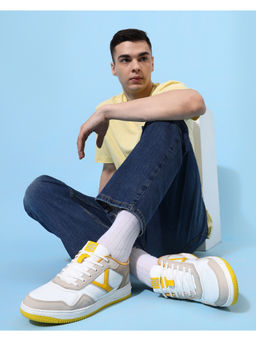 Yoho - Colored Suede Comfortable & Lightweight Orange & Beige Sneakers