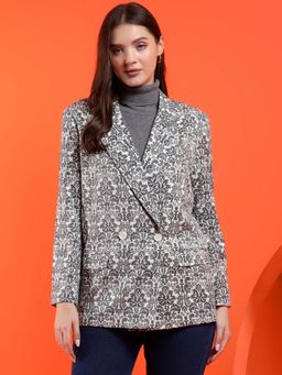 KOTTY - Womens Versatile Printed Multi-Color Blazer