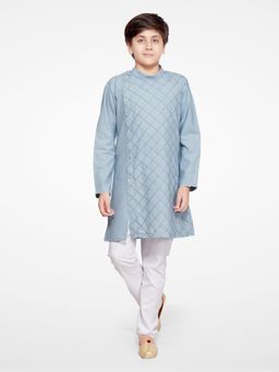 Jeetethnics - Boys Grey Kurta Pyjama (Set of 2)