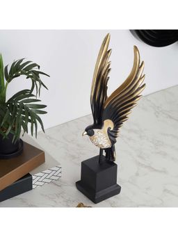 HomeTown - Miraya Polyresin Figures And Sculptures-1 In Black-Gold Colour