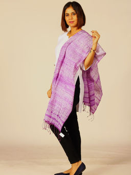 ArtEastri - Handloom Lavender Shibori Silk Cotton Stole