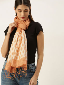 ArtEastri - Orange Shibori Silk Stole