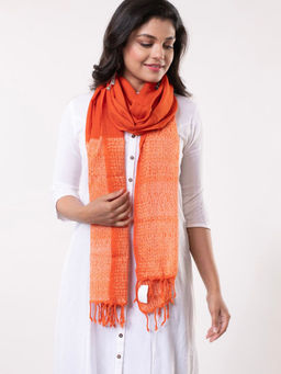 ArtEastri - Orange Shibori Wool Stole