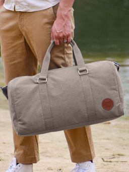 Mona B - Unisex Solid Ayn Duffle Bag - Grey (L)